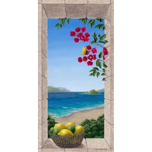 Full 5D DIY Square Round Diamond Painting"Window Scenery"diamond Embroidery Cross Stitch Mosaic decoration Christmas Gift