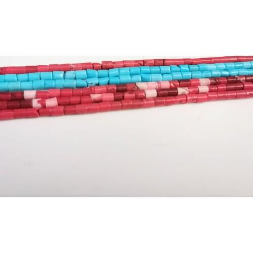 Free delivery 3X4mm Natural Stone Bracelet Round Stick Red Turquoises Spacer Beads Loose Round Rondelle Beads For DIY Jewelry M