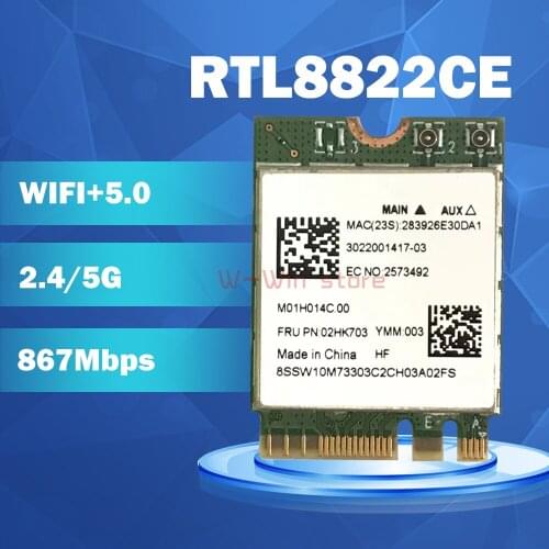 For E460 E465 E470 E475 E560 E570 Wifi Wireless Card AC RTL8822CE Bluetooth5.0-compatible Network Card FRU 02HK703