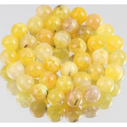 Natural Stone Yellow Cracked Fire Agates Onyx Round Loose Spacer Beads For Jewelry Making 6/8/10MM Diy Necklace Bracelet 15"Inch