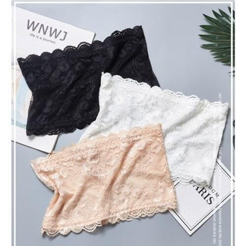 Strapless Soft Breathable Crop Top Bra Lace Sexy Breast Wrapping Seamless Tube Top Bras For Women Ladies Lingerie Lace Underwear