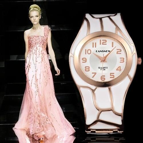 2019 Ladies Fashion 18K Gold Luxury Brand Analog Round Dial Bracelet Watches Women Clock Quartz Watch Relogio Feminino mujer