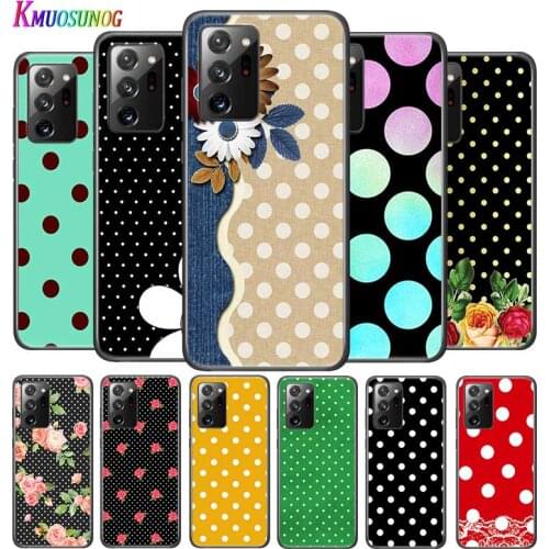 Point Flower Cute for Samsung Galaxy Note 20 S20 FE Lite Ultra 10 9 8 Pro S10E S10 5G S9 S8 S7 S6 Plus Black Phone Case