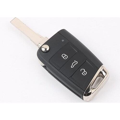 3 Button Flip Remote Key Shell Case For VW VOLKSWAGEN Bora Golf 7 Tiguan Lamando Lavida with Uncut Key Blank