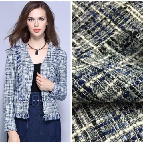 Hot Sale Fashion Spring And Autumn Blended Yarn Dyed Tweed Fabric For Coat Dress Cheap Fabrics Tissu au Metre Bright Cloth DIY