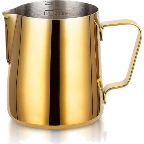 HOT 12Oz Milk Frother Cups, Stainless Steel Coffee Milk Frothing Pitcher, Perfect For Espresso Machines, Milk Frothers