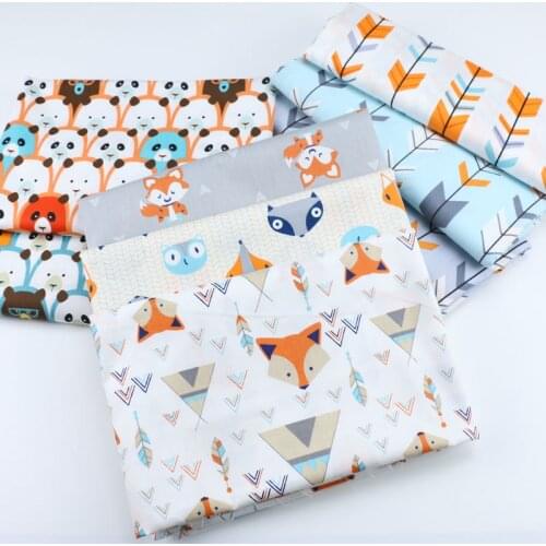 Cartoon Fox Bear Arrow Cotton Fabric DIY Sewing Craft Patchwork Quilting Cushion Apparel Handwork Dress Textile Cloth Tissus