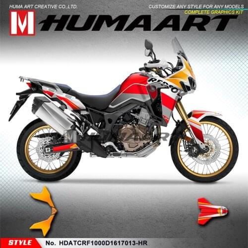 HUMAART Custom Stickers Backgrounds Graphics for Africa Twin CRF1000D CRF1000L 2016 2017, Style No. HDATCRF1000D1617013-HR