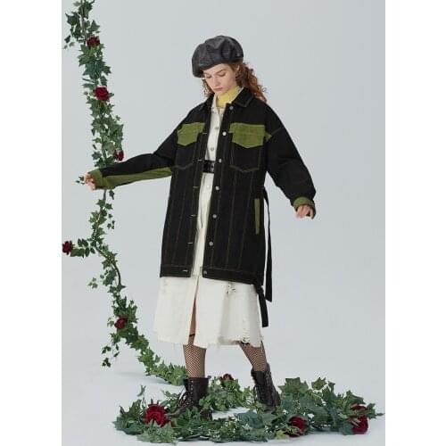 IRINACH330 Spring Summer 2021 Original Design New Arrivals Oversize Long Denim Jacket Women