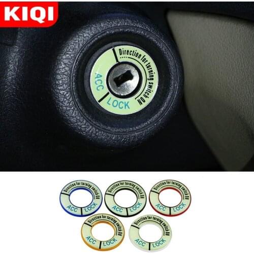 KIQI Car Ignition Key Ring Cover Decorative Trim Luminous Stickers for Peugeot 2008 2014-2019 Accessories Car-styling