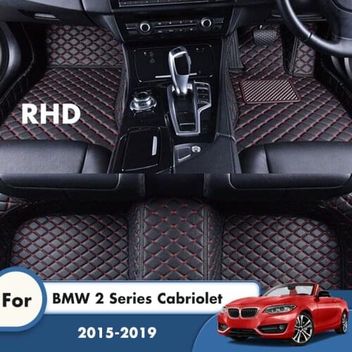 RHD Car Floor Mats For BMW 2 Series Cabriolet 2019 2018 2017 2016 2015 Artificial Leather Carpets Custom Car Accessories Rug