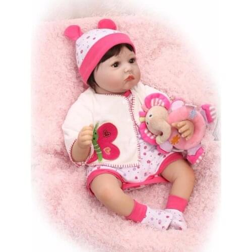 55cm Silicone Reborn Baby Dolls Lifelike Newborn Girl Babies Play House Toy For Child Princess NPK COLLECTION DOLL Birthday Gift