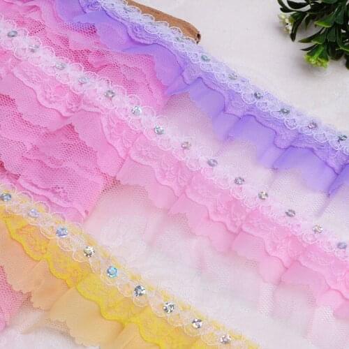 10Yards Width 5cm Water Soluble Polyester Lace Trim Fabric Ribbons DIY Dress Clothing Skirt Curtain Accessories