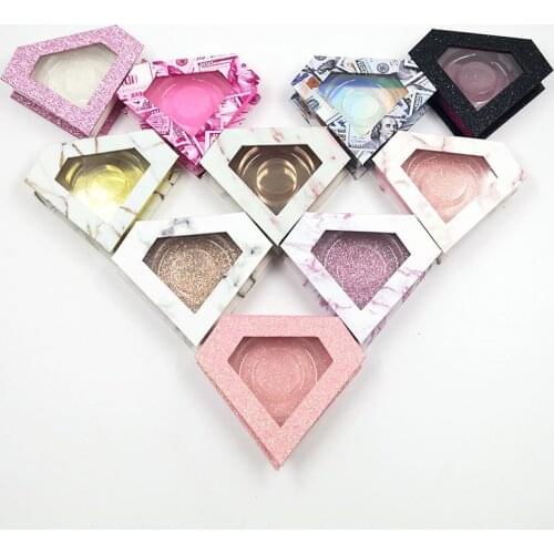 Fine mounting Box Holders With Pink Eyelash Lash Boxes Diamond False Eyelashes Packaging Box Mink Eyelashes Packaging Box Create