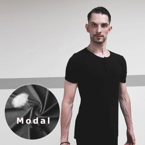 New Comfort Latin Dance Tops 4 Colours For Men Black/Yellow/White/Gray Short Sleeve Modal Shirt Male Latin Dance Costumes VDB442