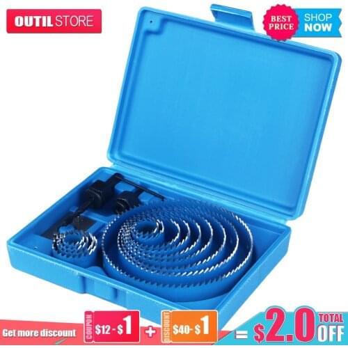 5/8/13pcs woodworking hole saw set 19-127mm Hole Cutter Hole Saw Wood Metal Drilling Power Tool Core Drill Mandrels Bits