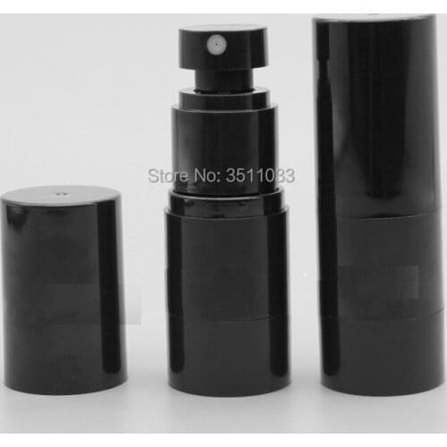NEW 15ML Black Color Airless Spray Bottle Empty Cosmetic Liquid Spray Refillable Package Bottle Mist Spray Nozzle Container
