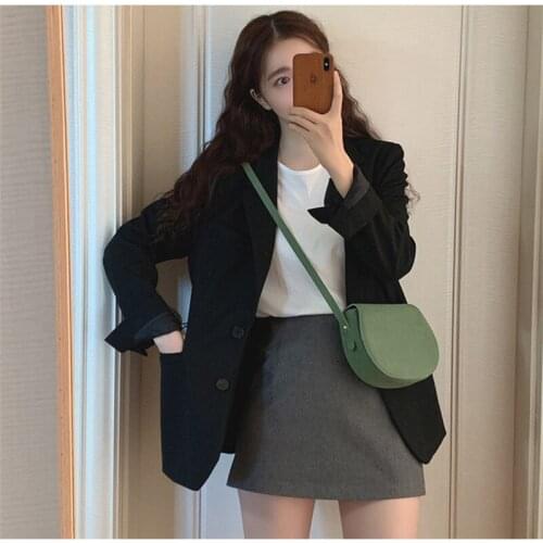 2021 Tailored collar New Black Dress Business women suit Korean style slim Mid-Length Cotton Polyter Spring Summer jacket