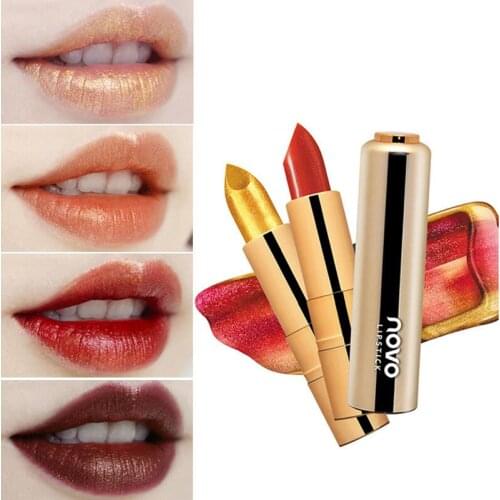 NOVO 7 Colors Matte lipstick Waterproof Golden Lipstick Pen Long lasting Sexy Make up Moisturizing Cosmetic