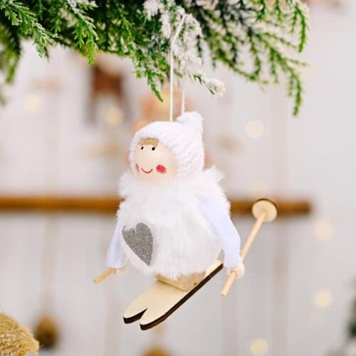 Eco-friendly Attractive Cute Xmas Tree Pendant DIY Craft Gift Christmas Tree Ornament Ski Snowman Design for Home