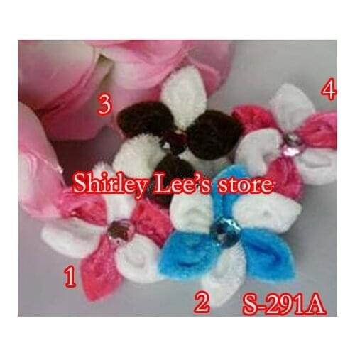 Wholesale --800 X (5cm) FANCY Velvet Flower W/ Acrylic Center Applique Crafts