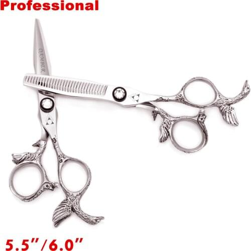 Professional Hair Scissors 440C 5.5'' 6.0'' Hairdressing Scissors Thinning Shears Barber Scissors Set Hair Cutting Scissors 9023
