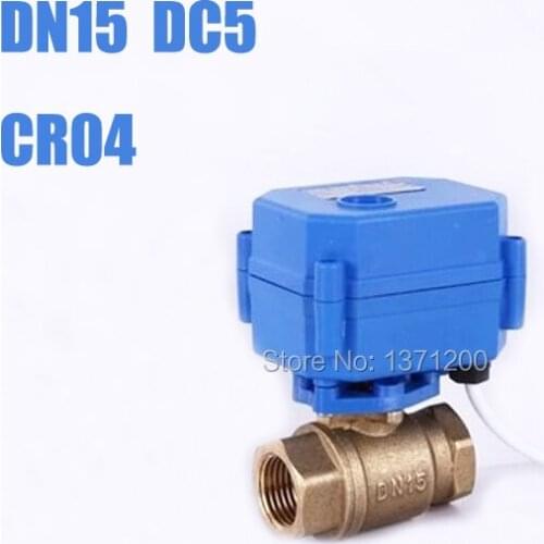 Brand New 1/2" DN15 DC5V Motorized Ball Valve , Brass Electric Ball Valve, CR-04 2 Wire Control