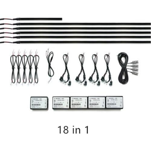 18 in 1 RGB LED Car Light Interior Decoration Fiber Optic Strip Light By App Control Decorative Ambient Lamp Dashboard Lamp