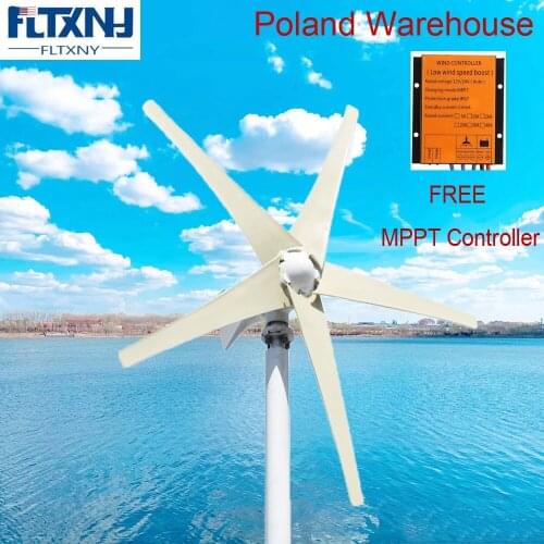 Chinese factory 400w 3/ 5 blades wind power generator3phase AC 12/24/ 48v wind turbine with MPPT wind controller for home use