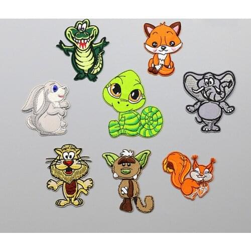 Maxsin 1 PCS Embroidery Squirrel Fox Patch Iron on Patches for Clothing DIY Stripes Clothes Planet Stickers Universe Applique