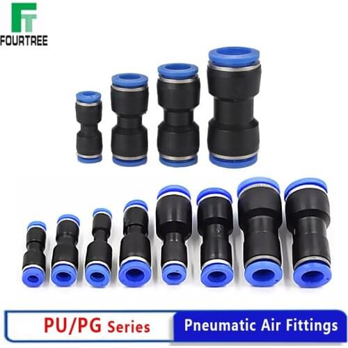 10Pcs Pneumatic Fittings Plastic Connector PU /PG For Air Hose Tube Push in Straight Gas Quick Connection 4mm 6mm 8mm 10mm 12mm