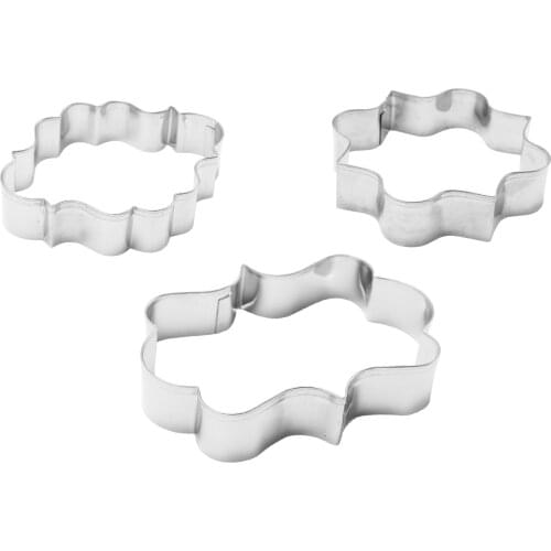 3pcs Cookie Cutters Stainless Steel Moulds Square Shape Biscuit Mold DIY Fondant Pastry Decorating Baking Kitchen Tools