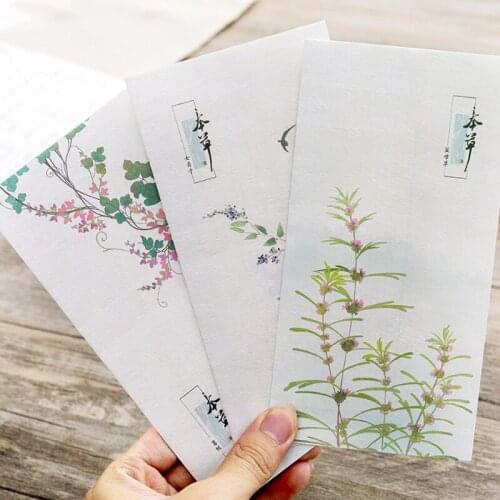 6 Pcs/pack Stationery w57 Plant Grass Flowers Postcard Lomo Card Student Supply Kids Storage Envelope