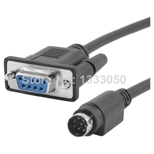 8.2 Ft 8P Mini Din to RS422 PLC Programming Cable for Mitsubishi FX/MT506M