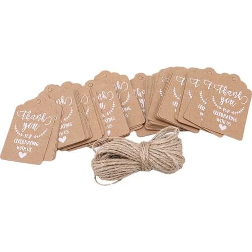 50Pcs/pack Vintage Kraft Paper Gift Cards Wedding Party Card Love Thank You Invitation Tag Card Decoration Paper Crafts