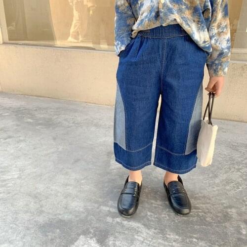 Childrens Sex Pants Boys' Jeans In 2021 Spring and Autumn Wear Korean Handsome Straight Pants Patchwork Jeans