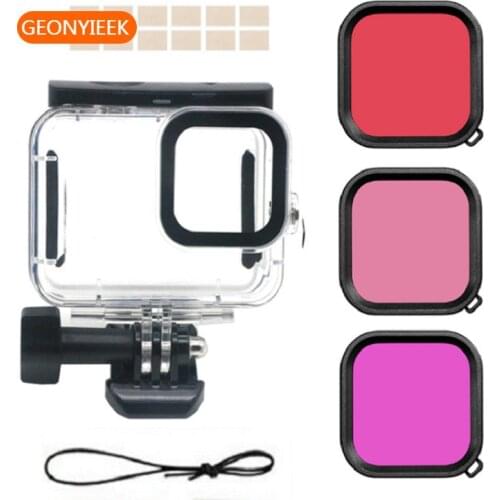GEONYIEEK GoPro Hero 9 Filter 45m Waterproof Red Lens Filters for GoPro Hero 9 Black Hero9 Gopro9 Go Pro Camera Accessories