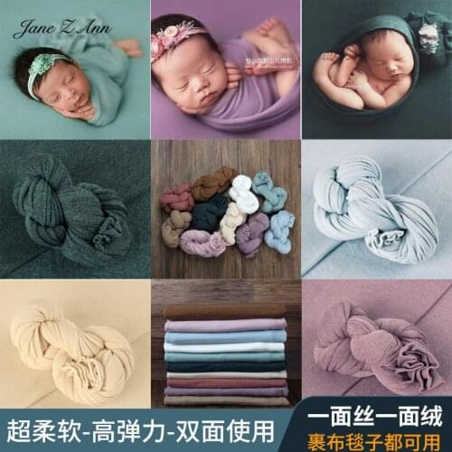Jane Z Ann Newborn Photography Prop Background Cloth Baby Studio Props Wrap Blanket Double-Sided Cotton Velvet Backdrop