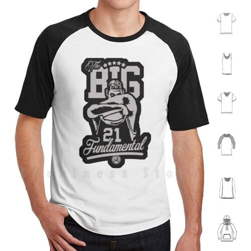 The Big Fundamental T Shirt Print For Men Cotton New Cool Tee Mvp Tim Duncan Basketball Wake Forest Legend