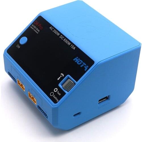 HOTA D6 Pro AC 200W DC 650W 15A D6 DC 2X325W 2X15A Charger With Wireless Charging for 1-6S Lipo LiHV/NiZn/Nicd/NiMH Battery