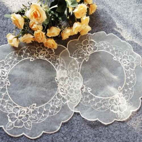 HOT embroidery lace table place mat cloth placemat pot Cup mug holder round coaster dining doily drink tea pad Christmas kitchen