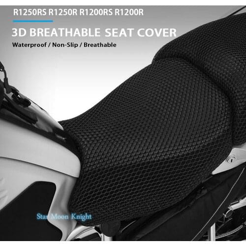Motorcycle Anti-Slip 3D Mesh Fabric Seat Cover Breathable Waterproof Cushion For BMW R1250RS R1250R R1200RS R1200R LC R 1200 RS