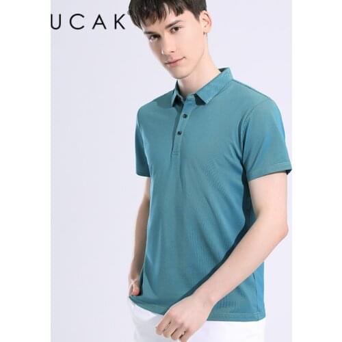 UCAK Brand Classic Turn-Down Collar Short Sleeve Silk Polo-Shirts Men Clothes Summer New Streetwear Casual Tees Male Homme U5624