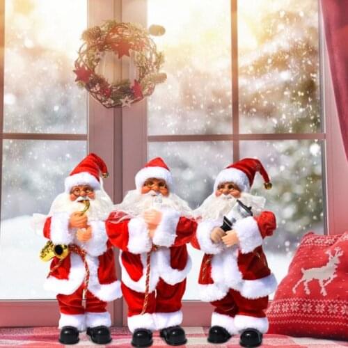New Year 2021 Hot Home Decor For Christmas Electric Music Santa Claus Doll Christmas Ornaments Children Toys Christmas Gifts