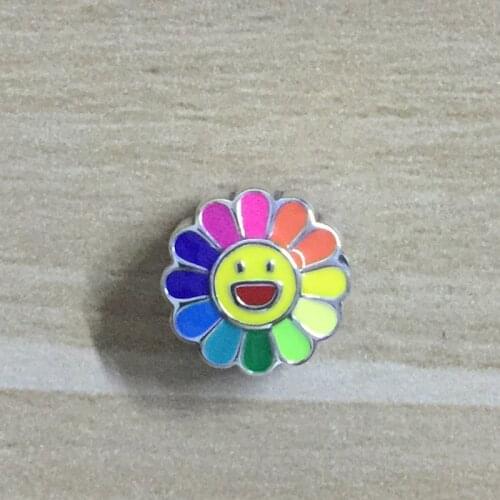Mistletoe 925 Sterling Silver Enamel Sunflower Smiley Face Charm Bead European Jewelry