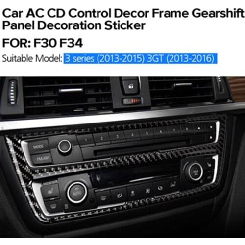 Carbon Fiber Strip for BMW F30 F34 Air Conditioning CD Panel Decorative Cover Trim Auto Interior Car Styling Sticker