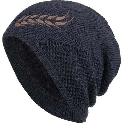 New Fashion Men Women Winter Wheat Ears Print Beanie Hats Warm Hip Hop Punk Knitting Winter Hat Autumn Cashmere Cap Skullies