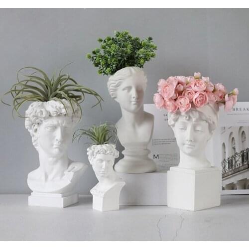Creative portrait vase head home decoration resin David Medici Venus statue cosmetics contains modern Nordic decorative jewelry