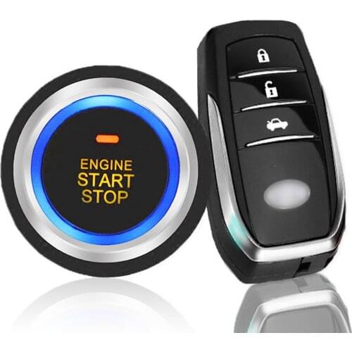 Universal Vehicle Keyless Alarm 12V Car Engine Starts Alarm System with Keyless Entry Remote PKE Warn Push Button Starts