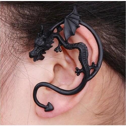 Fashion punk style male and female Dragon ear ear ornament Retro style domineering male and female Dragon ear clip ear 2pcs